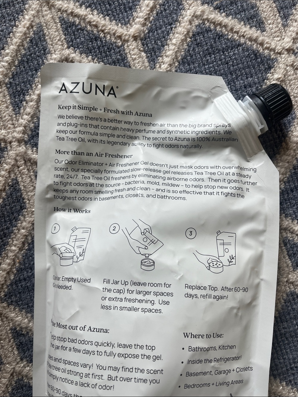 Azuna Air Freshener Refill and (2) 8 oz. Empty Luxe Glass Jars - Picture 6 of 9